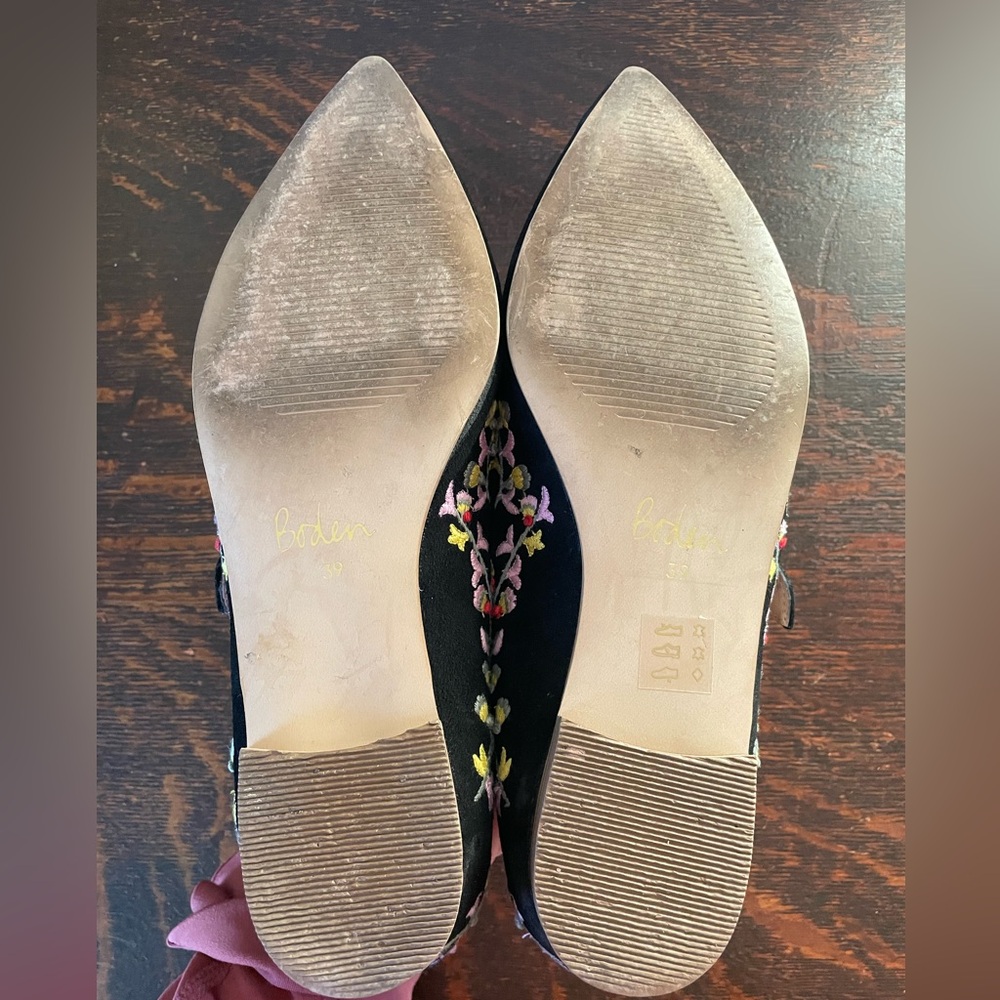 Boden Multicolor Floral Embroidered Mary Jane Pointed Toe Flats - Picture 7 of 14